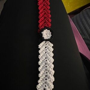 Handcrafted Red and White Pokemon Style Book Mark